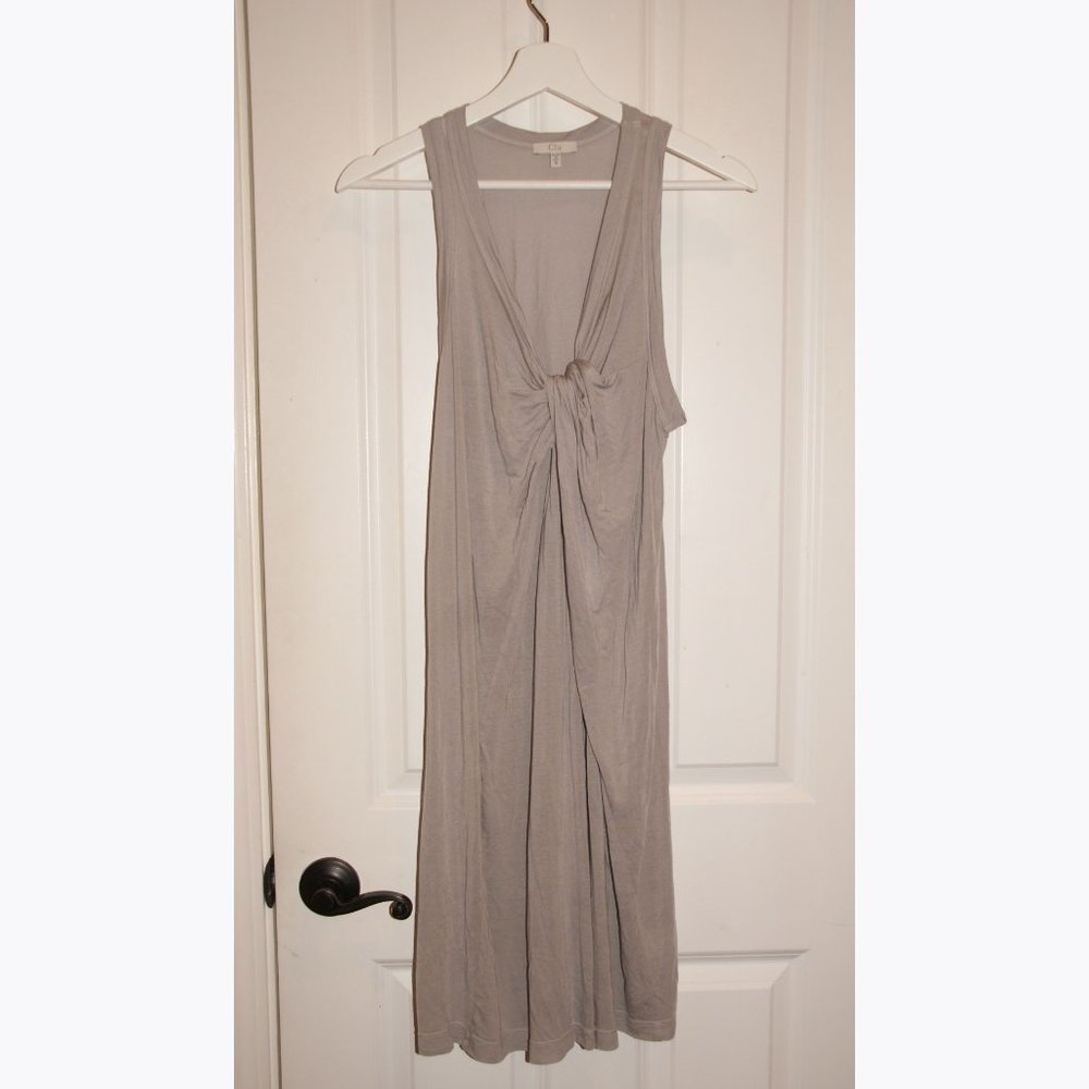 CLU Gray Jersey Knot Twist Front Tank Dress sz S - Picture 5 of 9